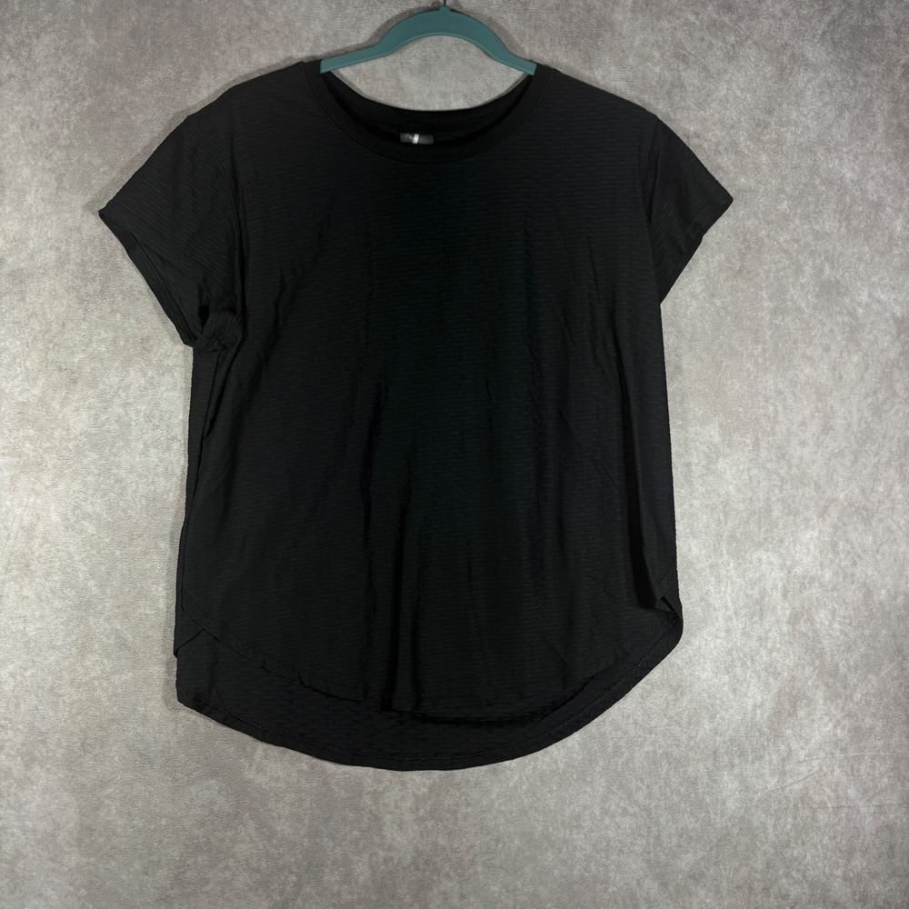 CALIA T-Shirt Womens Large Black Short Sleeve Textured Activewear Gym Casual